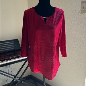 Allison Daley Vibrant Red Blouse